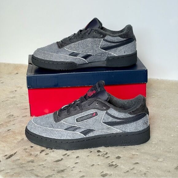 Staple Pigeon NY x Deal x Reebok Club-C Revenge Black Grey Suede Sneakers NWT - Picture 1 of 16